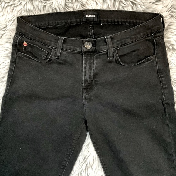 HUDSON KRISTA SUPER SKINNY CROP JEANS SZ 29 WASHED BLACK LIKE NEW - Picture 9 of 15